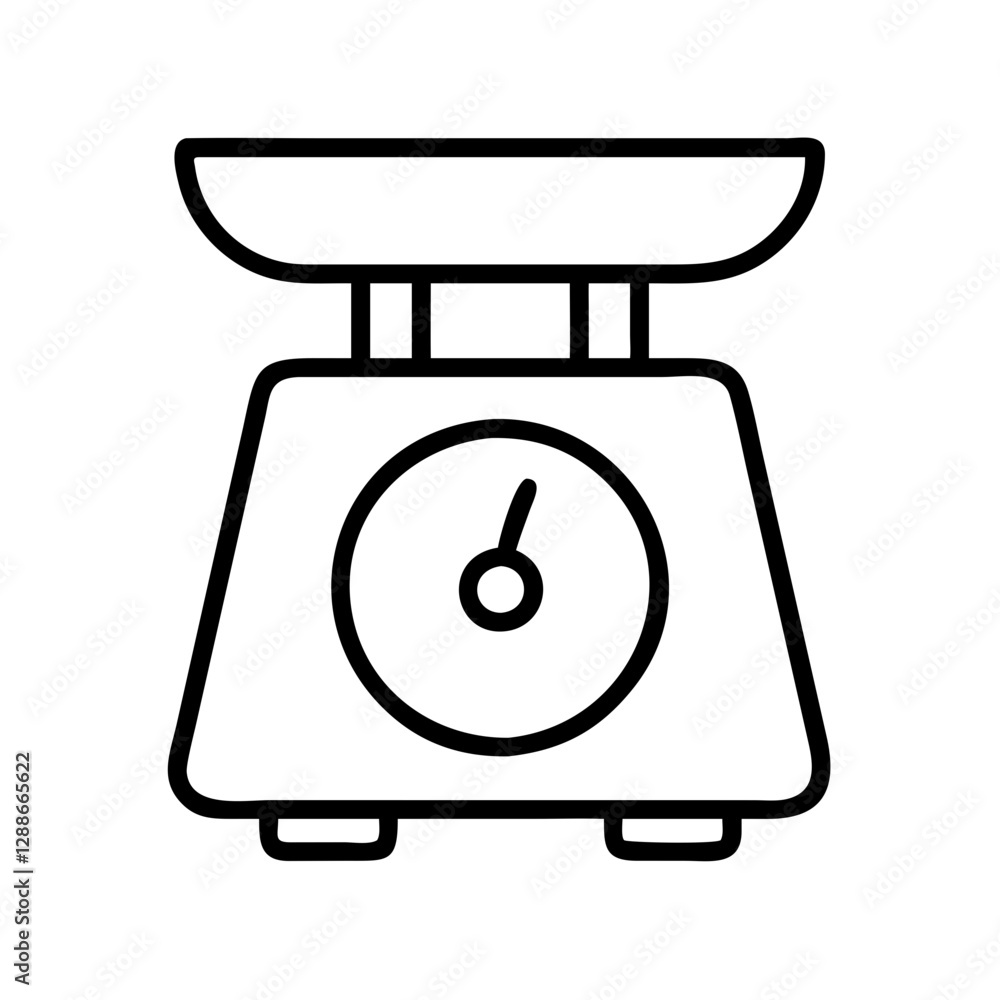 kitchen scale icon, kitchen scale line art - simple line art of kitchen scale, perfect for kitchen scale logos and icons