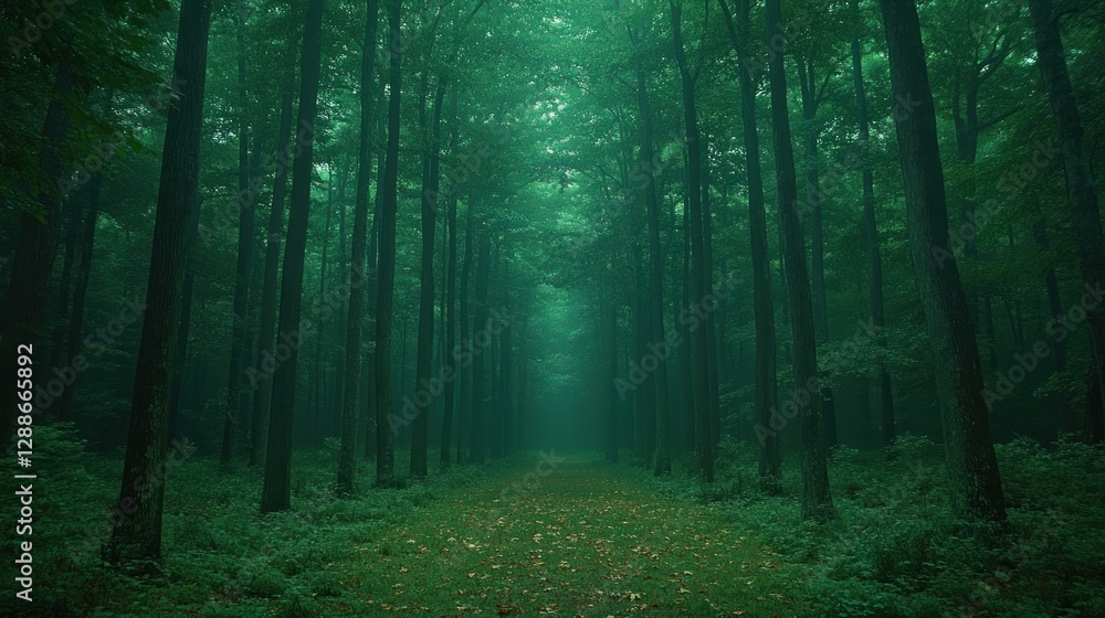 Obraz premium Misty Forest Path
