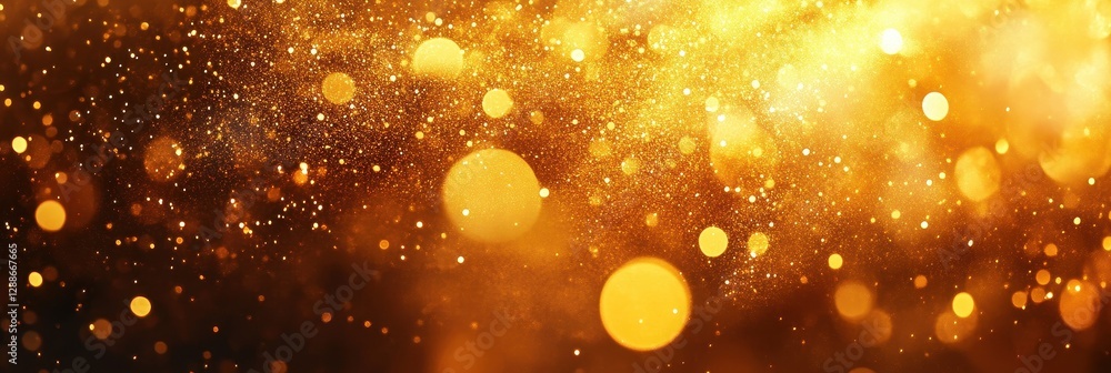 Abstract Golden Glitter Background With Sparkling Lights And Bokeh Effects, Dark And Luxurious Abstract Golden Glitter Background With Sparkling Lights And Bokeh Effects, Dark And Luxurious