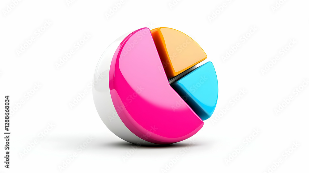 Colorful 3D Pie Chart Illustrating Budget Analysis Colorful 3D Pie Chart Illustrating Budget Analysis