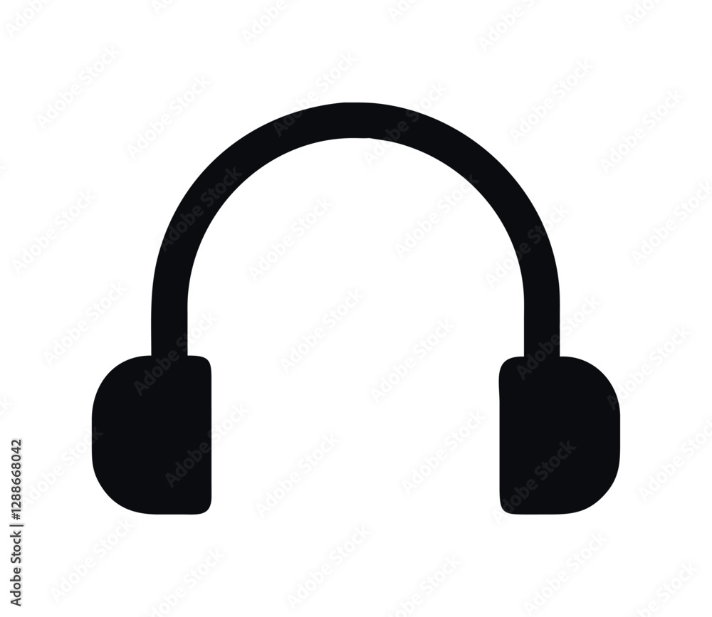 Icon user interface headphones black Icon user interface headphones black