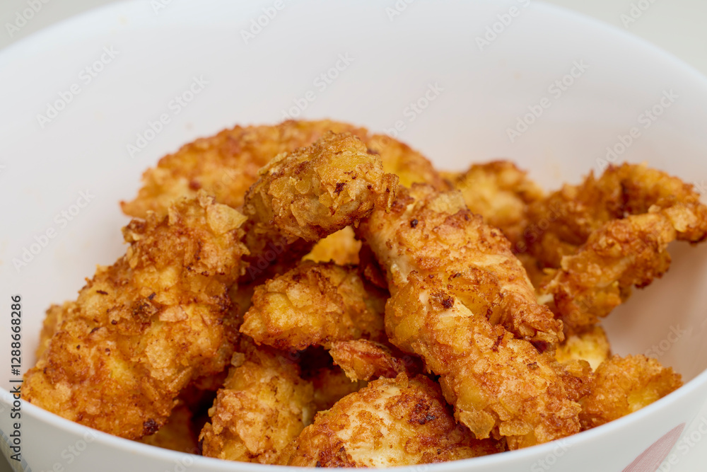 chicken croquettes in a bowl on a table chicken croquettes in a bowl on a table