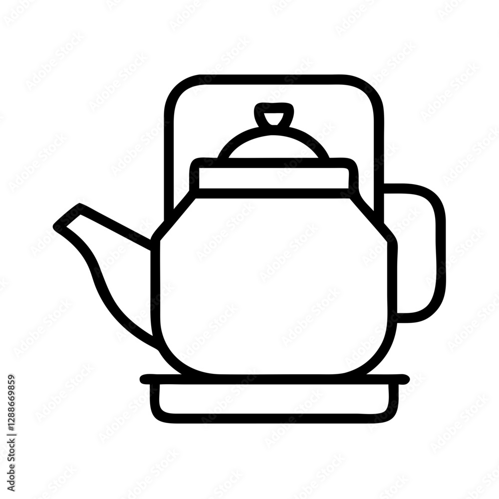 tea kettle icon, tea kettle line art - simple line art of tea kettle, perfect for tea kettle logos and icons tea kettle icon, tea kettle line art - simple line art of tea kettle, perfect for tea kettle logos and icons