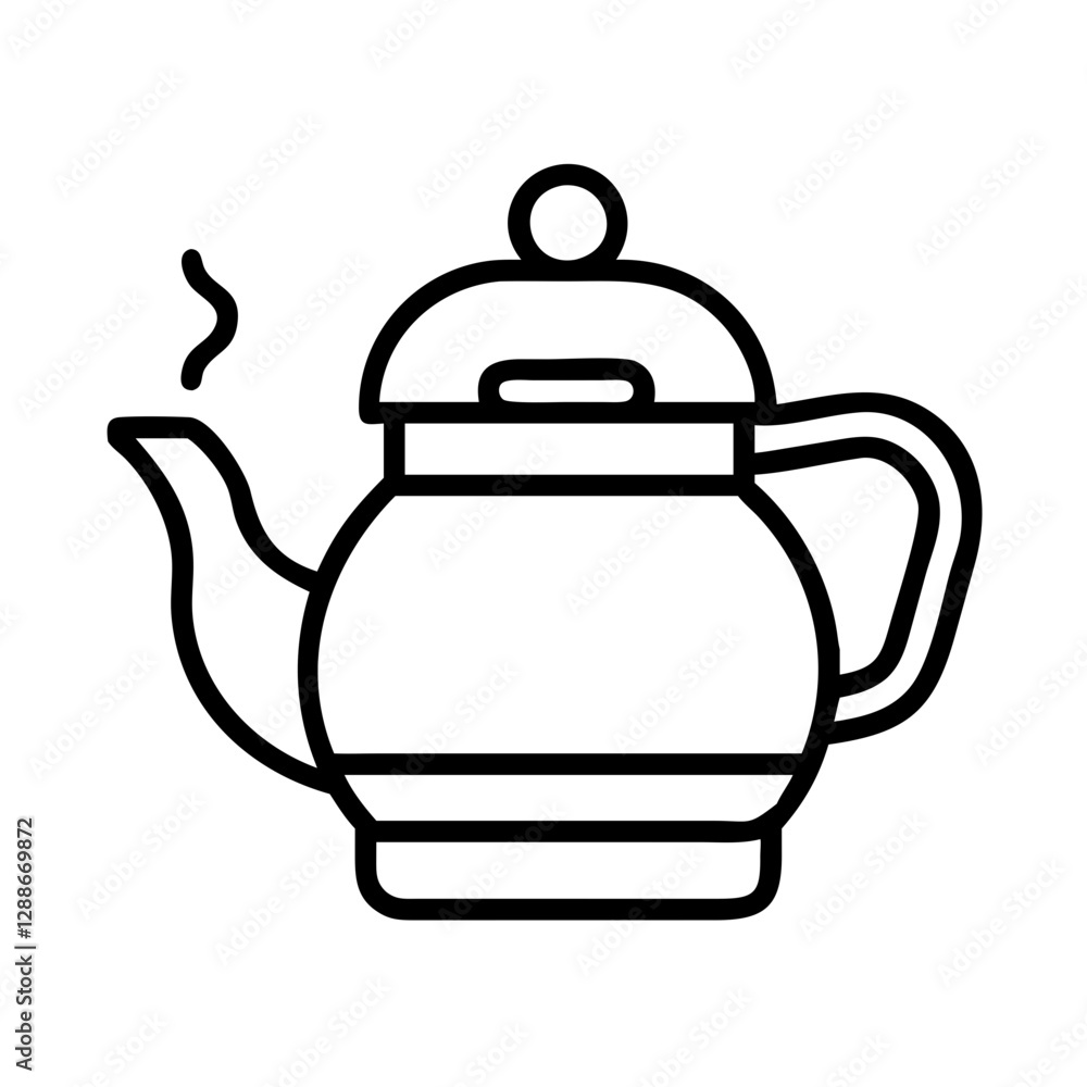 tea kettle icon, tea kettle line art - simple line art of tea kettle, perfect for tea kettle logos and icons tea kettle icon, tea kettle line art - simple line art of tea kettle, perfect for tea kettle logos and icons