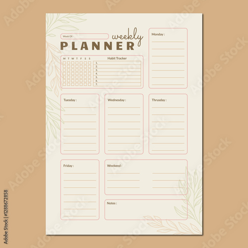 weekly planner template vector