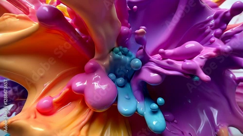 High-Speed Kinetic Energy: A Captivating Burst of Color and Motion. Dynamic visual of a collision, perfect for action, speed, impact, and energy concepts. Ideal for motion graphics, advertising, and