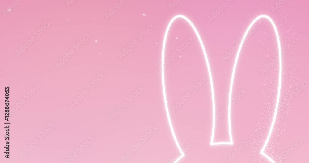 Easter Animation Loop With White Glowing Bunny Ears. Simple Easter Holidays Banner With Copy Space. Cute Long Rabbit Ears on a Light Pink Background Loop. Funny Easter Animation With Bunny Ears. Easter Animation Loop With White Glowing Bunny Ears. Simple Easter Holidays Banner With Copy Space. Cute Long Rabbit Ears on a Light Pink Background Loop. Funny Easter Animation With Bunny Ears.