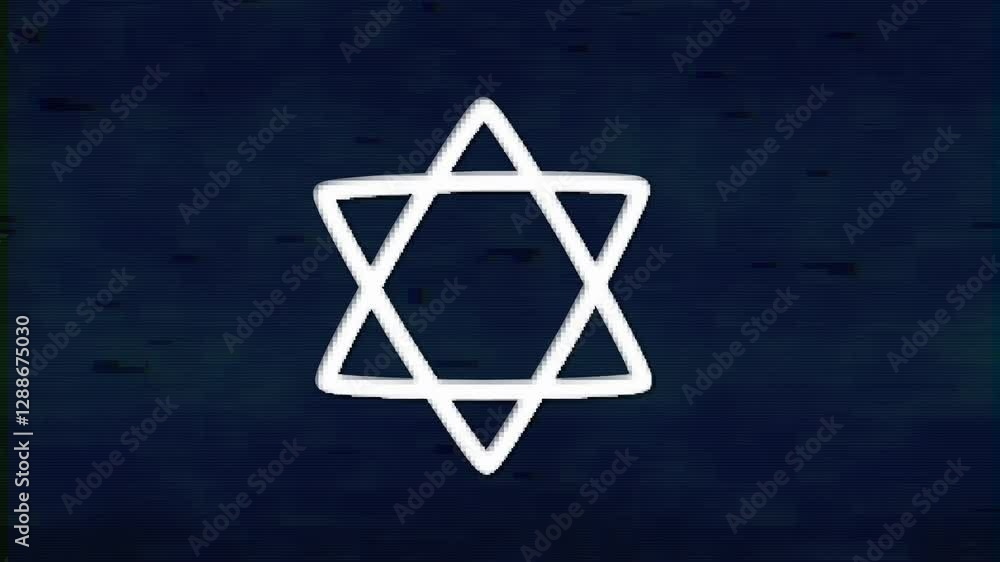 Flag Israel with screen effects of technological failures. Spectacular screen glitch with various kinds of interference. Looped Flag Israel with screen effects of technological failures. Spectacular screen glitch with various kinds of interference. Looped