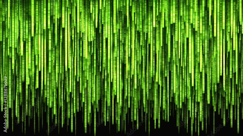 A vibrant tapestry of overlapping green rectangles, each a facet of geometric design, forming a modern and sophisticated abstract backdrop. 