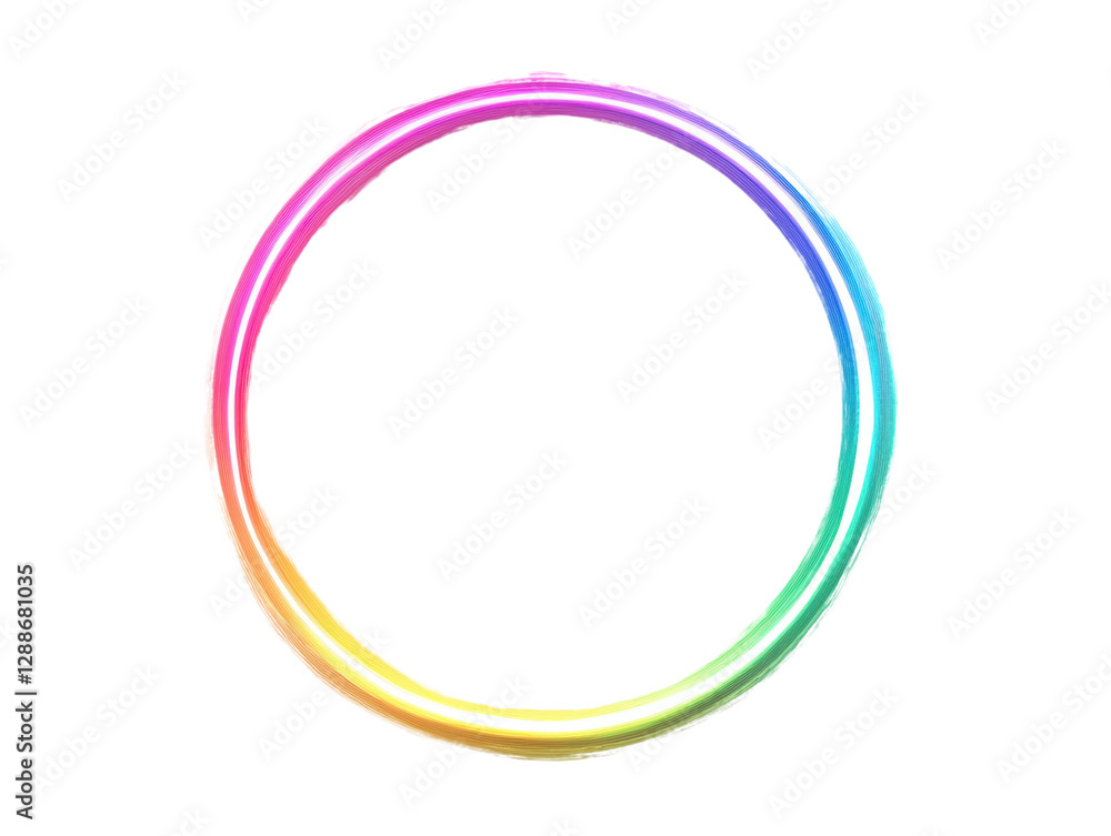Rainbow colored circular shape, white isolate background Rainbow colored circular shape, white isolate background