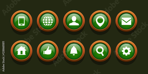 Icons for the interface of a website or application. Set of vector icons.