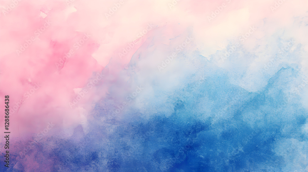 Fototapeta premium watercolor texture with gentle brushstrokes blending blue and pink hues creating a dreamy background 