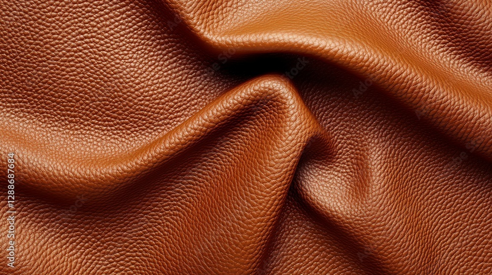 Close up of a textured brown leather surface showing wrinkles Close up of a textured brown leather surface showing wrinkles