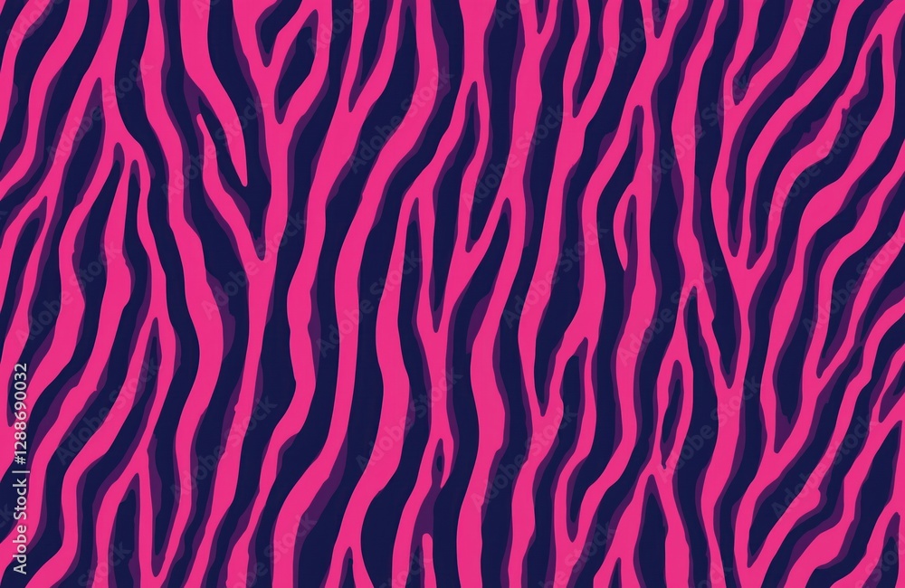 Playful zebra stripes animal print pattern in bright pink, purple. Seamless wildlife design, abstract nature texture. Wild skin, fashion textile illustration, graphic animalistic decorative Playful zebra stripes animal print pattern in bright pink, purple. Seamless wildlife design, abstract nature texture. Wild skin, fashion textile illustration, graphic animalistic decorative