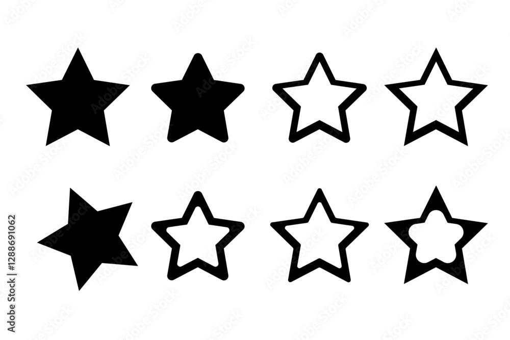 Star and Outline Star Icons Clean and Versatile Star and Outline Star Icons Clean and Versatile
