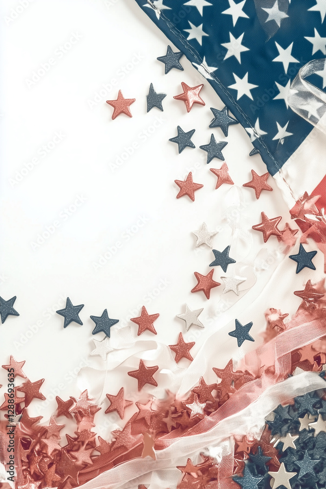 Fototapeta premium American patriotic background with copy space