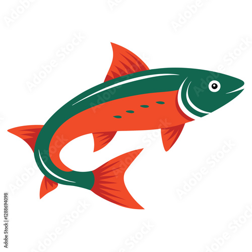 Vector drawing of Trout fish 