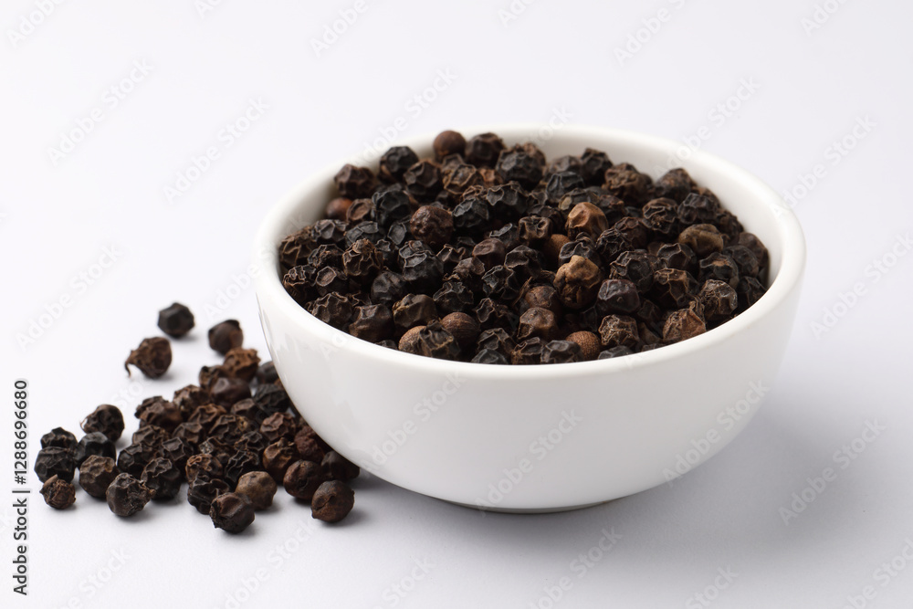 Black Pepper displayed in ceramic bowl Black Pepper displayed in ceramic bowl