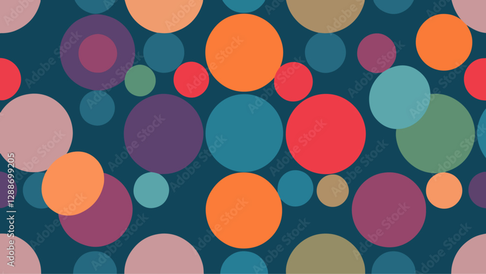 Abstract colorful random polka dot circles seamless pattern on white background Abstract colorful random polka dot circles seamless pattern on white background