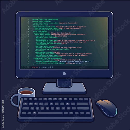 Coding Laptop Icon. Programming Code Application Window