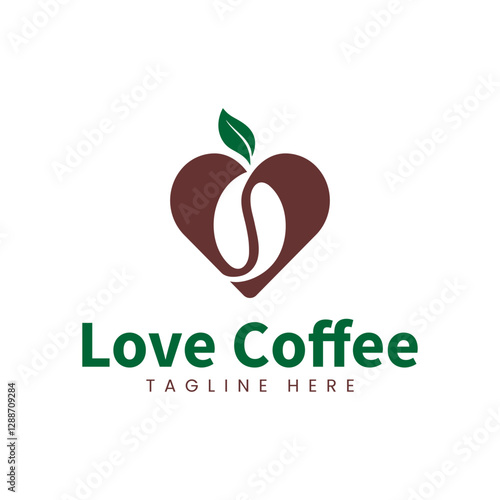 love coffee beans heart logo design. Branding for cafes, cofeeshop, restaurants, beverages, eatery, products, etc