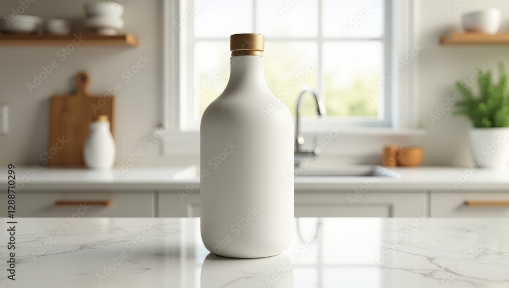 Customizable Bottle Design with Blank White Label for Personalization