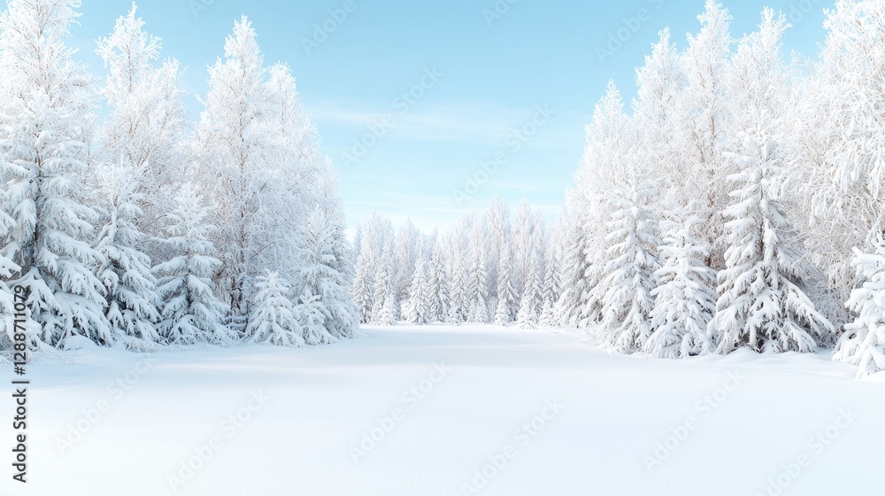 Snowy forest landscape, serene winter scene, ideal for backgrounds, nature photography Snowy forest landscape, serene winter scene, ideal for backgrounds, nature photography
