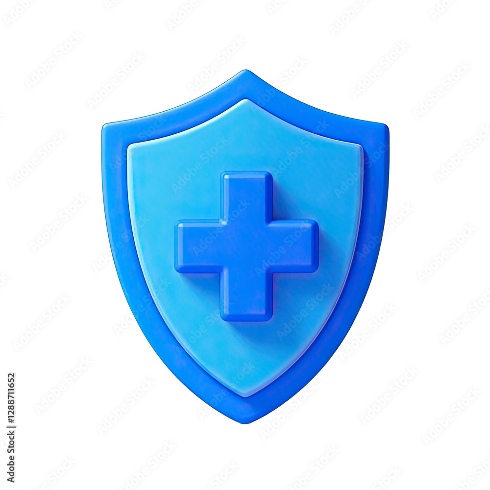 3d shield with cross icon symbol which is a symbol of Health protection from disease. Health security insurance medical concept, Generative AI 3d shield with cross icon symbol which is a symbol of Health protection from disease. Health security insurance medical concept, Generative AI