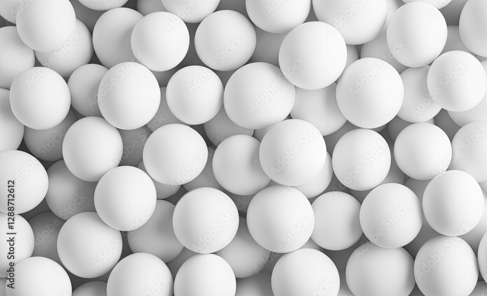 Close-up of many white spheres Close-up of many white spheres