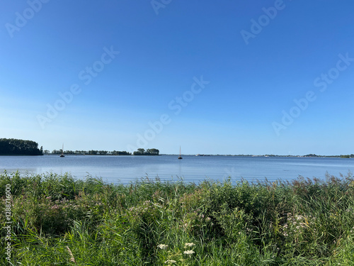 Obraz na płótnie Sneekermeer in the summer around Sneek w salonie