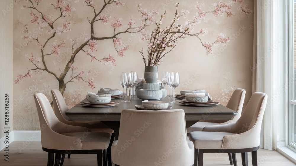 Creating a stunning dining room with a chic feature wall home interior design elegant space designer's perspective aesthetic appeal Creating a stunning dining room with a chic feature wall home interior design elegant space designer's perspective aesthetic appeal