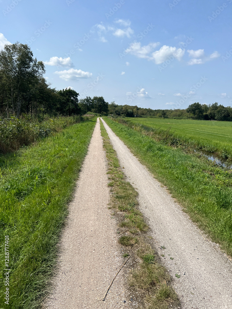 Bicycle path around Oudehaske in Friesland