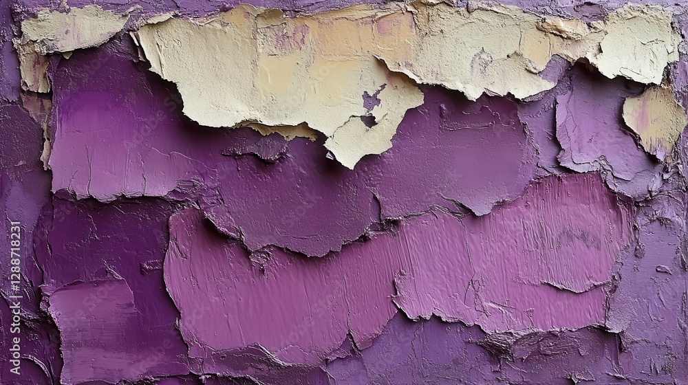 The Flaking Paint Reveals Texture In Shades Of Purple The Flaking Paint Reveals Texture In Shades Of Purple