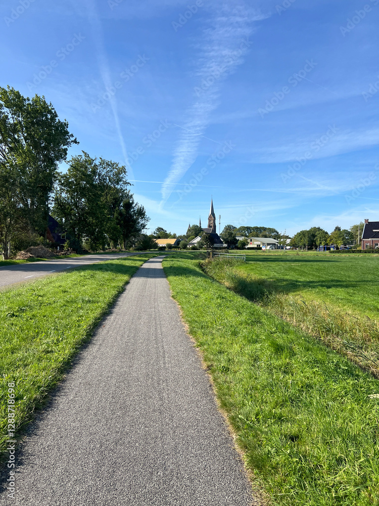 Cycling around Blauwhuis in Friesland