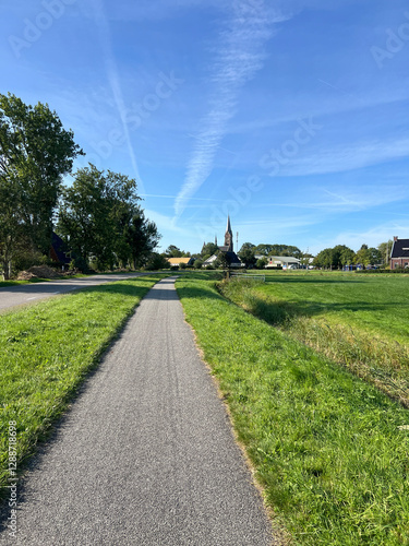 Obraz na płótnie Cycling around Blauwhuis in Friesland w salonie