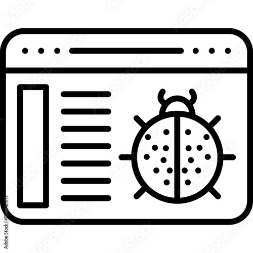 Bug Browser Icon Vector Element