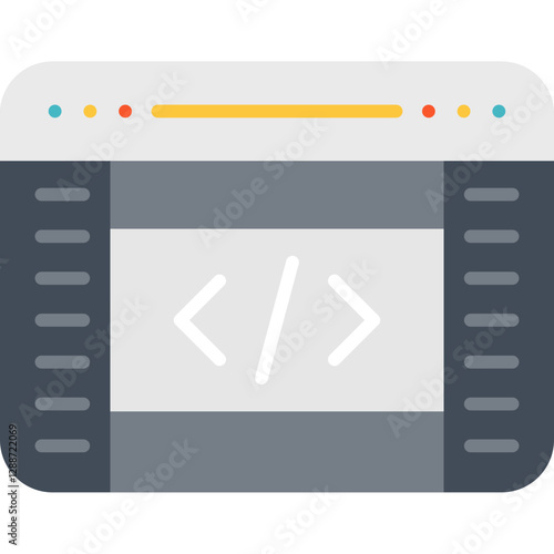 Browser Coding Icon Vector Element