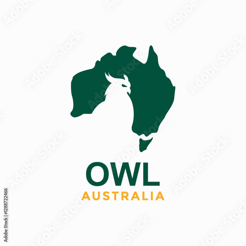 owl and australia negative space logo