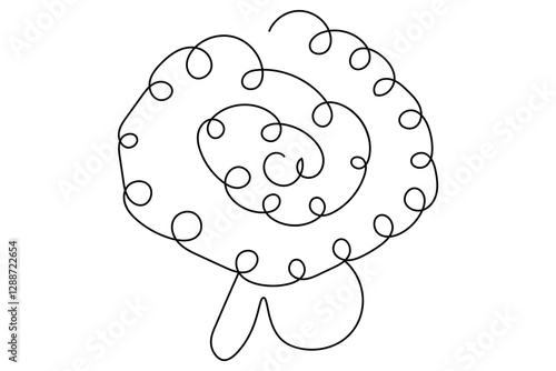 Human brain Continuous single line drawing of Vector illustration on a white background

