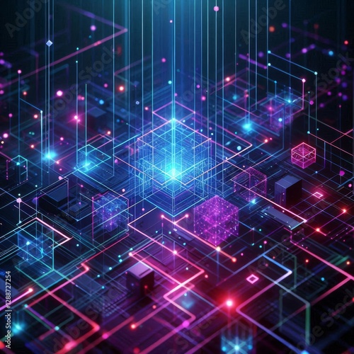 Neon Grid Cyberspace 