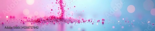 Pink glitter drips from a brush onto a soft gradient background of light blues and purples, softfocus, pinkglitter photo