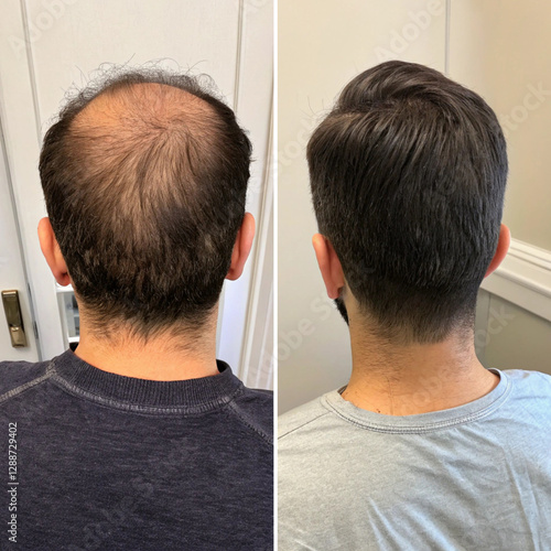 Hair Transplant Before and After Photos of a Middle-Aged Male Patient for Hair Loss