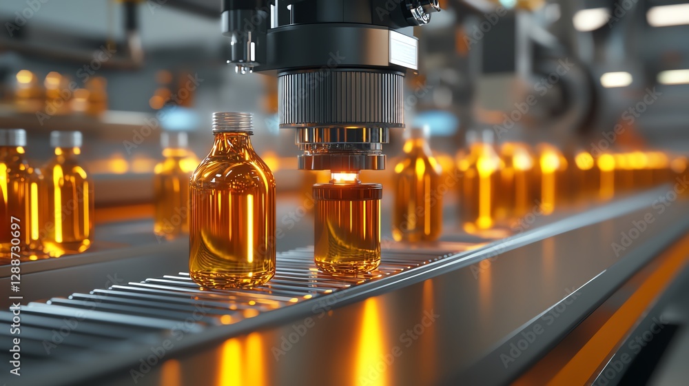 A machine dispensing highviscosity adhesive onto a conveyor belt A machine dispensing highviscosity adhesive onto a conveyor belt