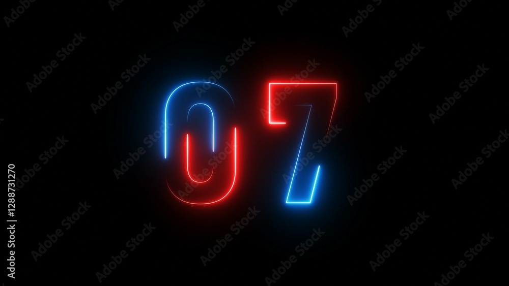 Neon number illustration 4k. Neon number illustration 4k.