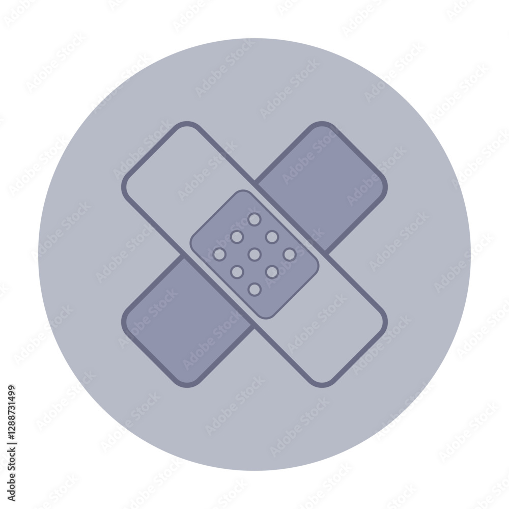 Icon of two bandages crossing each other. Health care and first aid concept Icon of two bandages crossing each other. Health care and first aid concept