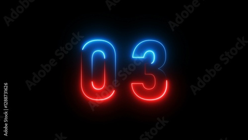 Neon number illustration 4k.