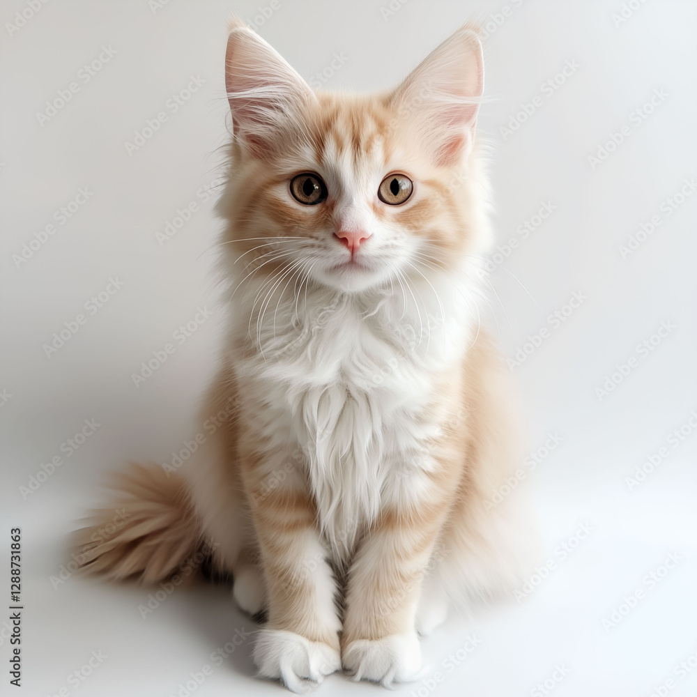 Cute Maine Coon Kitten Sitting Cute Maine Coon Kitten Sitting