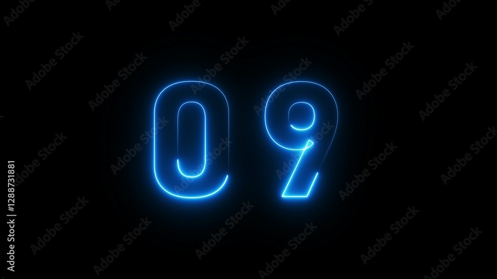Glowing neon number. Neon number text illustration. Glowing neon number. Neon number text illustration.