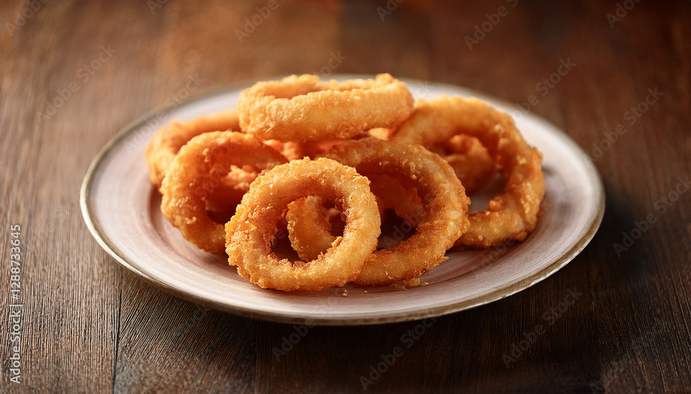 Homemade Crunchy Fried Onion Rings, Generated image Homemade Crunchy Fried Onion Rings, Generated image