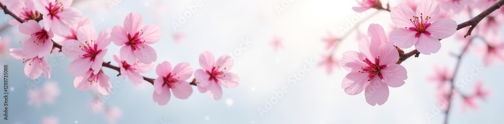 An isolated sour cherry blossom blooms against the stark white backdrop of a winter landscape, isolated, winter, stark An isolated sour cherry blossom blooms against the stark white backdrop of a winter landscape, isolated, winter, stark